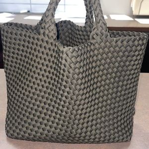 Naghedi St. Barths Medium Tote-and clutch- neoprene in olive with dust bag